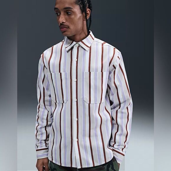 Nike SB Skateboarding Long Sleeve Striped Shirt - Picture 1 of 10